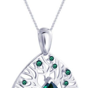 Preciosa Stříbrný náhrdelník se zirkony Green Tree of Life 5220 66 (řetízek