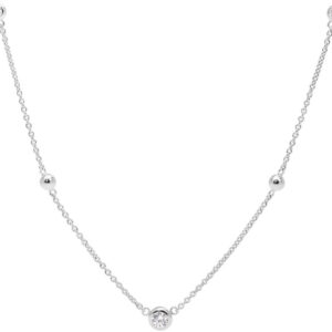 Fossil Stříbrný náhrdelník s krystaly JFS00453040