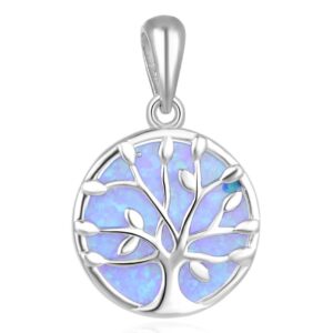Beneto Stříbrný přívěsek s opálem Strom života AGH131L