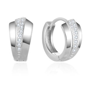 Beneto Stylové kruhové náušnice ze stříbra AGUC2673