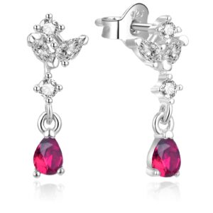 Beneto Výrazné stříbrné náušnice s fuchsiovými zirkony AGUP2183/GL