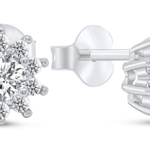 Brilio Silver Třpytivé stříbrné náušnice se zirkony EA325W