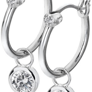 Hot Diamonds Stříbrné kruhové náušnice s diamanty 2v1 Hoops Topaz DE628