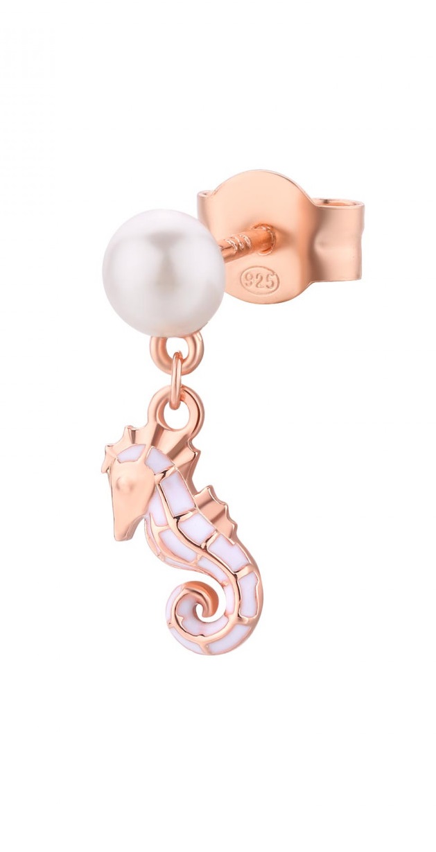 Rosato Hravá bronzová single náušnice s perlou Into The Blue RZIB28