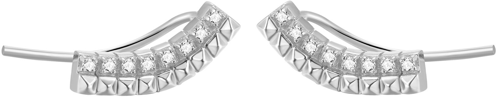 Rosato Podélné stříbrné náušnice se zirkony Cubica RZO040