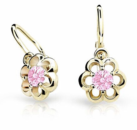 Cutie Jewellery Zlaté dětské náušnice C1947-10-X-1 růžová