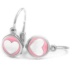 Beneto Dětské stříbrné srdíčkové náušnice AGUC1767D