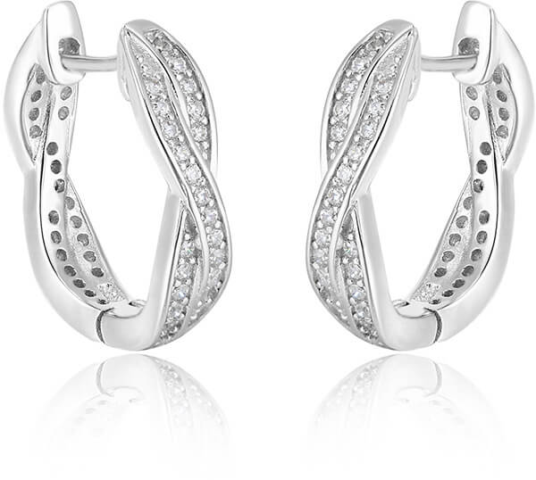 Beneto Kruhové stříbrné náušnice AGU1201