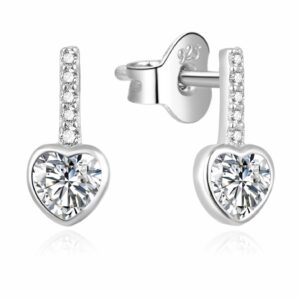 Beneto Půvabné srdíčkové náušnice ze stříbra AGUP929L