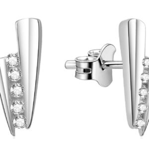 Beneto Třpytivé stříbrné náušnice AGUP1435