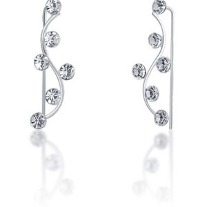 JwL Luxury Pearls Podélné třpytivé náušnice s krystaly JL0690