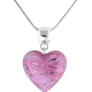 Lampglas Romantický náhrdelník Sakura Flower s ryzím stříbrem v perle Lampglas NLH35