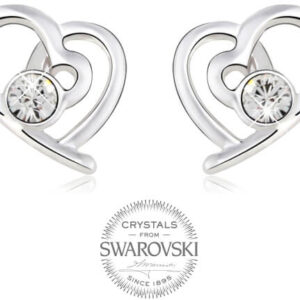 Levien Romantické náušnice Srdíčka s čirými krystaly