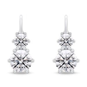 Brilio Silver Třpytivé stříbrné náušnice se zirkony EA115W