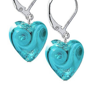 Lampglas Něžné náušnice Forest Heart s ryzím stříbrem v perlách Lampglas ELH10