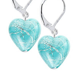 Lampglas Tyrkysové náušnice Turquoise Caress s ryzím stříbrem v perlách Lampglas ELH12