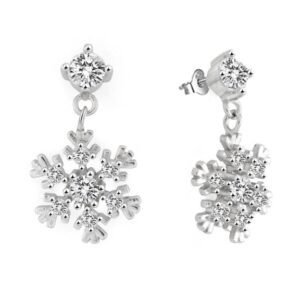 Beneto Okouzlující stříbrné náušnice Vločky AGUP2752