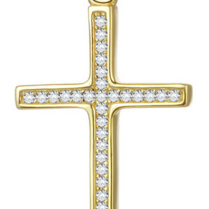 Beneto Pozlacený stříbrný přívěsek Křížek AGH592-GOLD