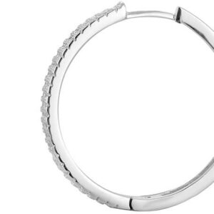 Beneto Stříbrné náušnice kruhy s krystaly AGU1154