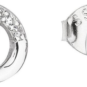 Evolution Group - Pavona Stříbrné náušnice pecka se zirkonem bílé kulaté 11016.1