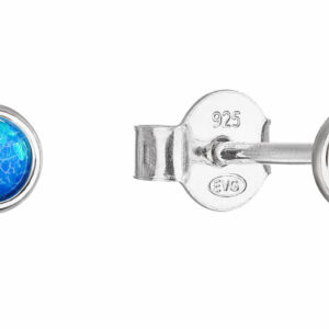 Evolution Group - Pavona Stříbrné náušnice s modrými syntetickými opály 11338.3