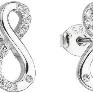 Evolution Group - Pavona Stříbrné náušnice se zirkonem bílé nekonečno 11017.1