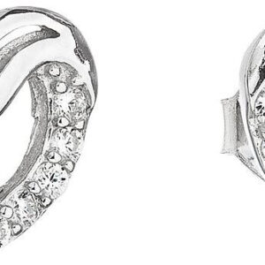 Evolution Group - Pavona Stříbrné náušnice se zirkonem bílé srdce 11114.1