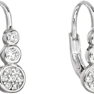 Evolution Group - Pavona Stříbrné náušnice se zirkonem v bílé barvě 11179.1
