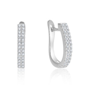 Beneto Stříbrné oválné náušnice AGUC2690