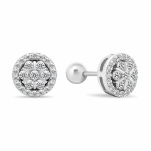 Brilio Silver Blyštivé stříbrné náušnice se zirkony EA490W