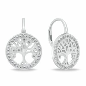 Brilio Silver Designové stříbrné náušnice strom života EA70W