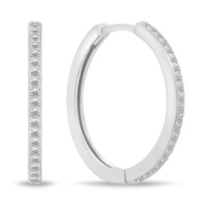 Brilio Silver Třpytivé stříbrné náušnice kruhy EA159W 2