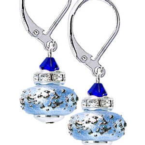 Lampglas Krásné náušnice Triple Blue 2 z perel Lampglas ECU34