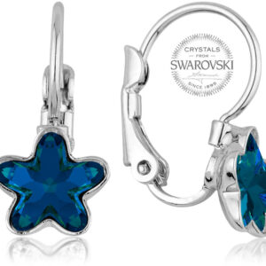 Levien Dívčí náušnice s modrým krystalem STARBLOOM
