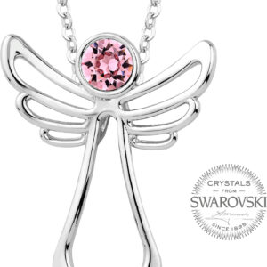Levien Náhrdelník s růžovým krystalem Guardian Angel