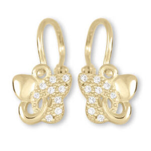 Soliter Dětské motýlkového náušnice ze žlutého zlata 239 001 01005