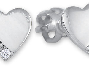 Soliter Náušnice z bílého zlata Srdíčka s krystaly 239 001 01071 07
