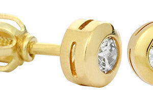 Soliter Náušnice ze žlutého zlata s krystalem 236 001 00635
