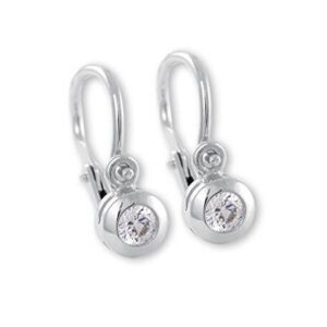 Soliter Něžné dětské náušnice z bílého zlata s krystalem 236 001 01037 07