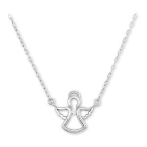 Soliter Půvabný náhrdelník z bílého zlata andělíček 276 001 00031 07