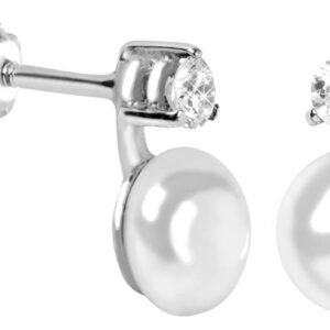 Soliter Stříbrné náušnice se syntetickou perlou a krystalem 435 001 00025 04