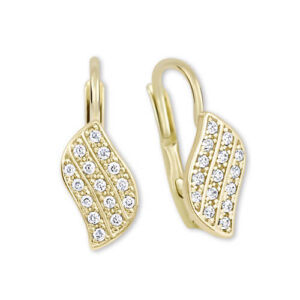 Soliter Zářivé náušnice ze žlutého zlata s krystaly 239 001 00648