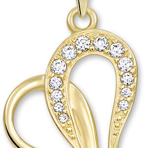 Soliter Zlatý přívěsek srdce s krystaly 249 001 00472