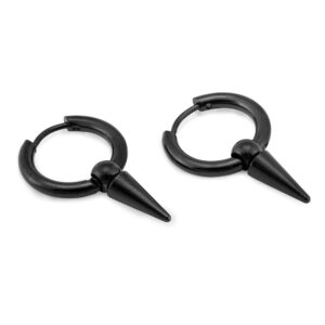 Troli Módní černé kruhové náušnice KS-151