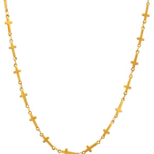 Troli Stylový pozlacený náhrdelník s křížky