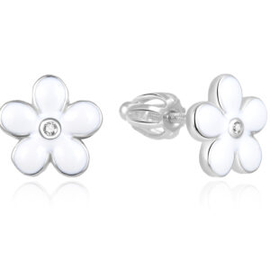Beneto Stříbrné kytičkové náušnice AGUP1540S