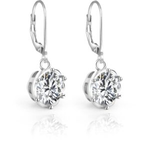 Beneto Výrazné stříbrné náušnice se zirkony AGUC2624