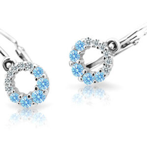 Cutie Jewellery Dětské náušnice z bílého zlata C2154-10-X-2 světle modrá