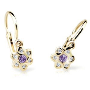 Cutie Jewellery Zlaté dětské náušnice C2149-10-X-1 fialová