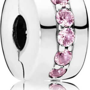 Pandora Stříbrný klip s růžovými kamínky 791972PCZ